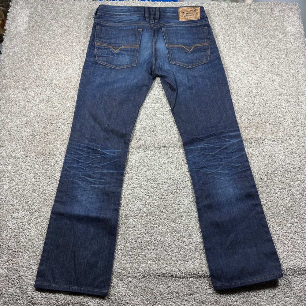 Diesel Zatiny Regular Bootcut Jeans Mens 32x32 Dark Wash Denim 0073N Button Fly